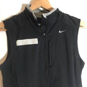 Nike Running Dri Fit Black Reflective Vest Small